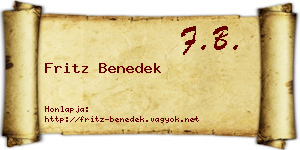 Fritz Benedek névjegykártya