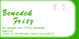 benedek fritz business card